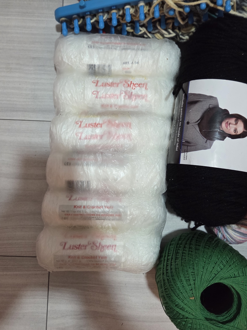 Assorted Yarn Bundle with Loom Hook and Pattern Book - Picture 2 of 5